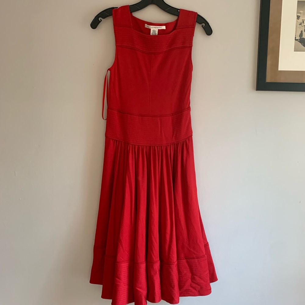 Red Flare Diane von Furstenberg dress